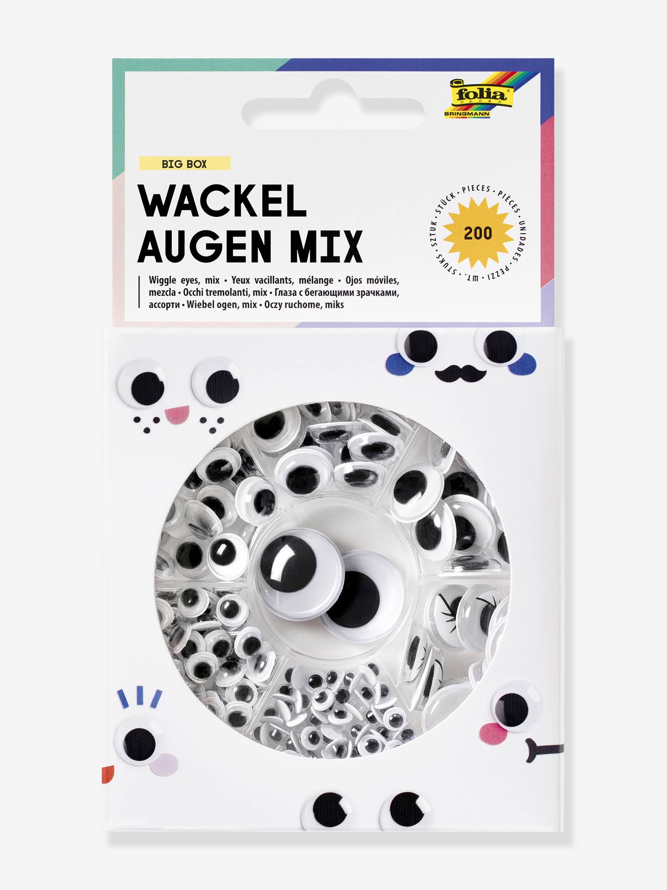 Selbstklebende Wackelaugen MIX BIG BOX folia von folia