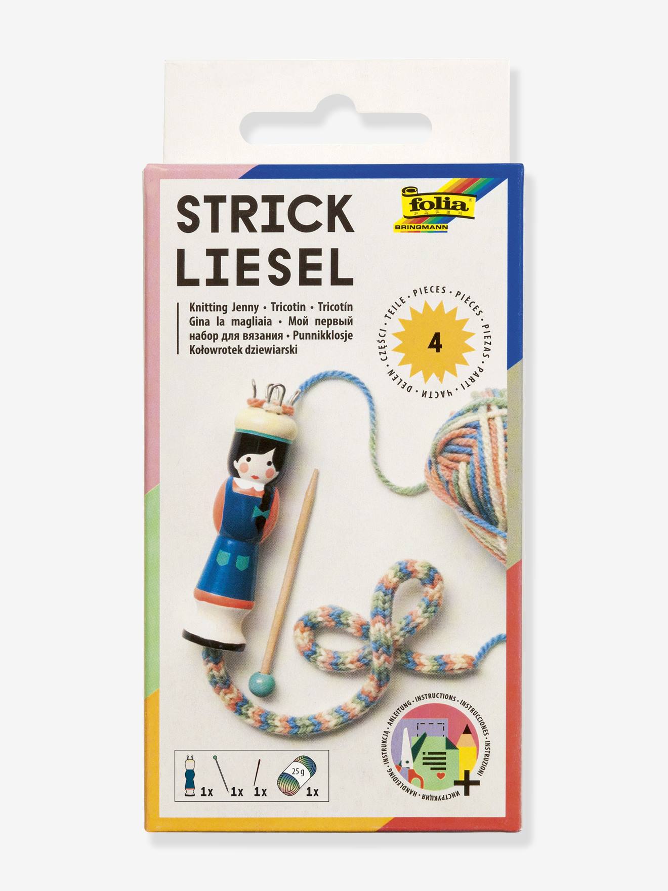 Strickliesel-Set folia mit Wolle von folia