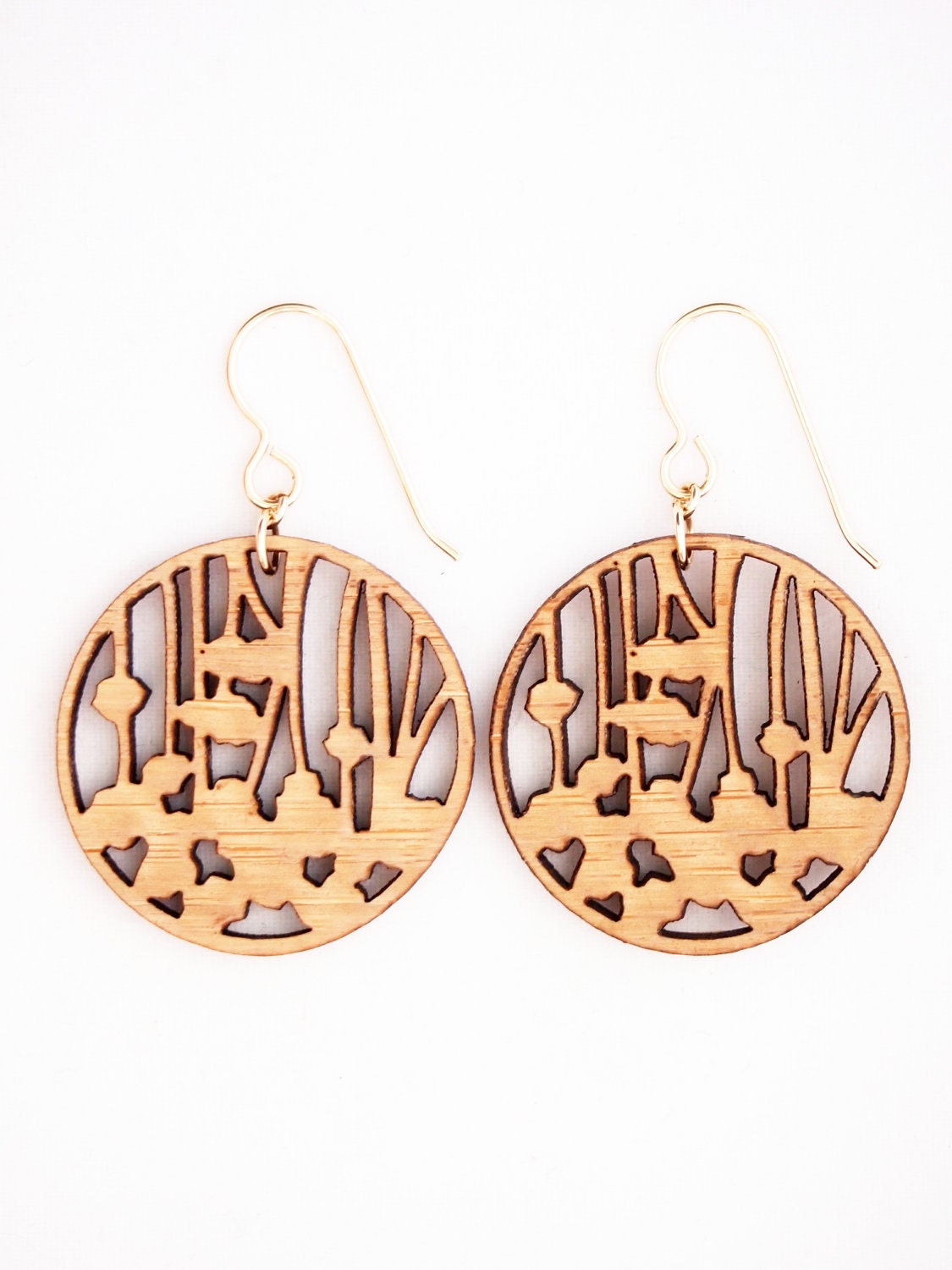 Begonia Kreis, Laser Cut Ohrringe Begonia Kreis, Laser Cut Ohrringe von foliadesignshop