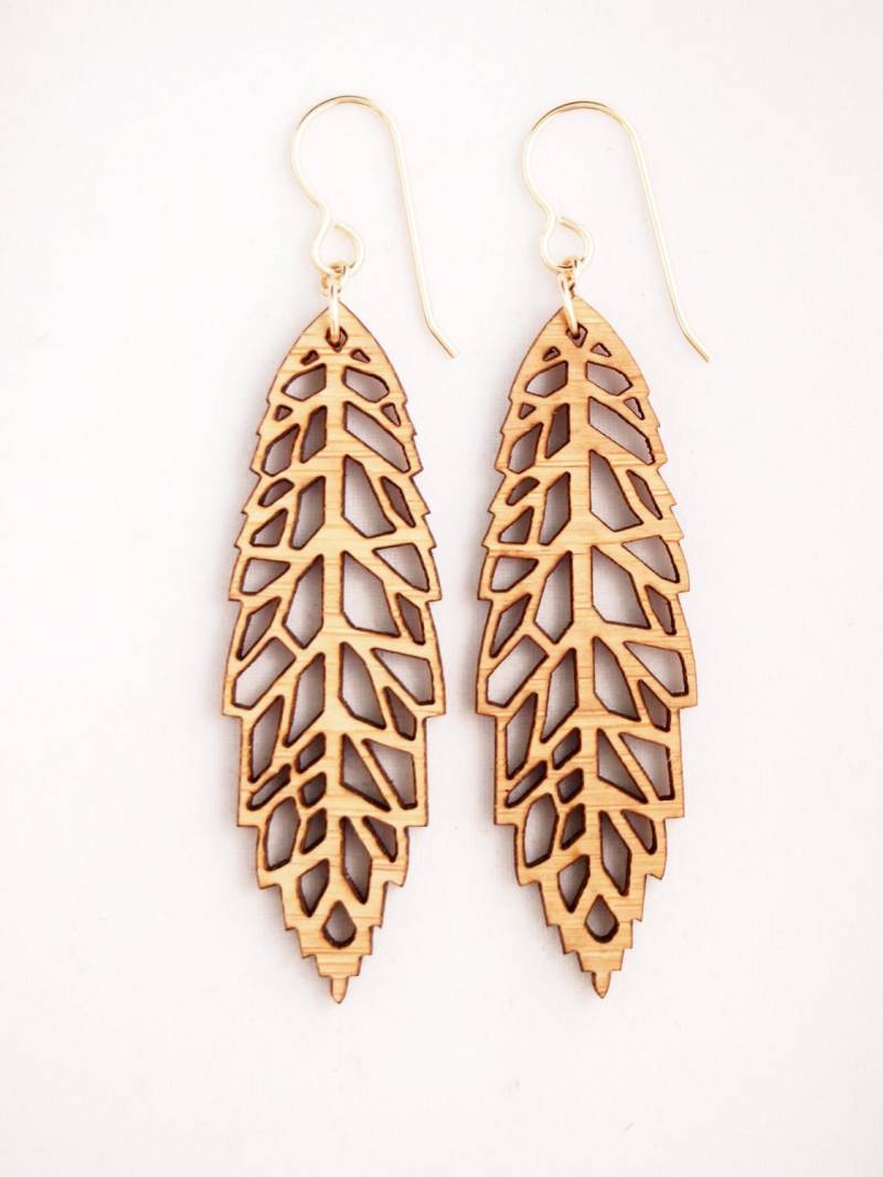 Blatt - Winkel, Laser Cut Ohrringe Blatt - Winkel, Laser Cut Ohrringe von foliadesignshop