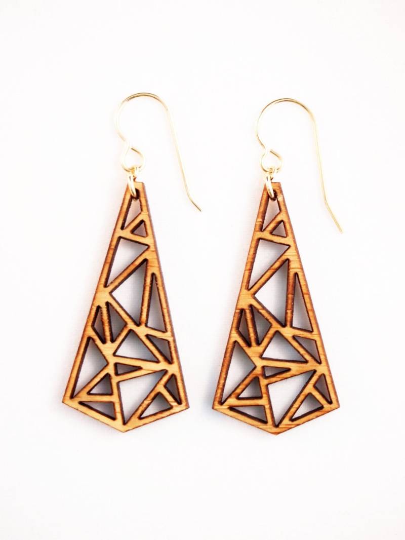 Dreiecksreflexion, Laser Cut Ohrringe Dreiecksreflexion, Laser Cut Ohrringe von foliadesignshop
