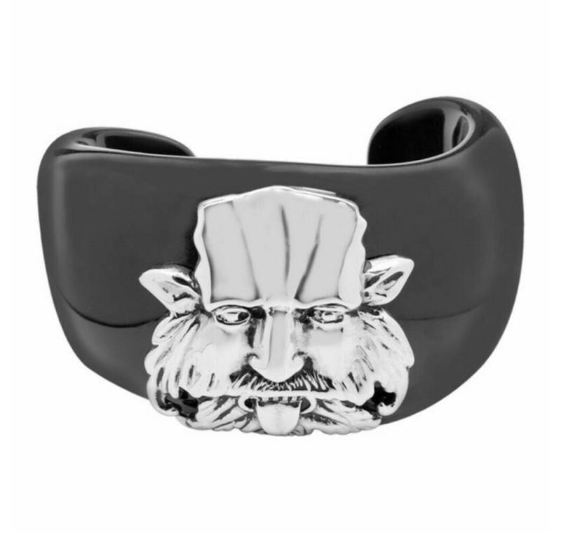 folli follie Kette mit Einhänger Damenarmreif 4BOTO27BLACK Schwarz Harz (7 cm) von folli follie