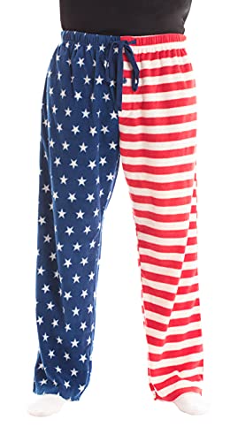 #followMe Microfleece Herren Pyjamahose mit Taschen, US-Flagge, Groß von #followme