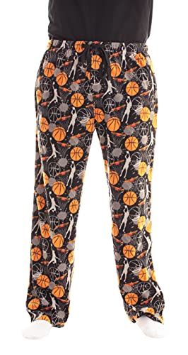 #followme Microfleece Herren Pyjamahose mit Taschen, Basketball Dunk It, XXX-Large von #followme