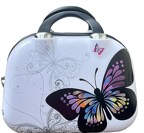 Beauty Case Butterfly Hartschale Kosmetikkoffer Make Up Case Box Schmetterling Beautycase von foolonli