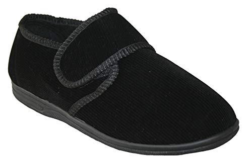 Footloose.Shoes Diabetiker, orthopädisch, für Herren, leicht zu schließen, breite Riemen, Größen 39-40, Black Zac, 42 EU von footloose shoes