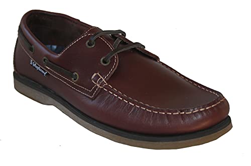 Seafarer Yachtsman Schnürschuhe aus Leder, Bootsschuhe, Größen 40-46, Redwood, 45 EU von footloose shoes