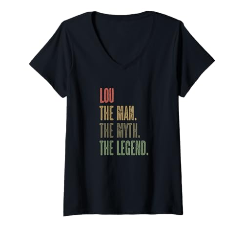 Damen Lou - The Man The Myth The Legend | Mythos Legende Name - T-Shirt mit V-Ausschnitt Damen Lou - The Man The Myth The Legend | Mythos Legende Name - T-Shirt mit V-Ausschnitt von for Someone Named LOU