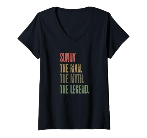 Damen Sunny - The Man The Myth The Legend | Mythos Legende Name - T-Shirt mit V-Ausschnitt Damen Sunny - The Man The Myth The Legend | Mythos Legende Name - T-Shirt mit V-Ausschnitt von for Someone Named SUNNY