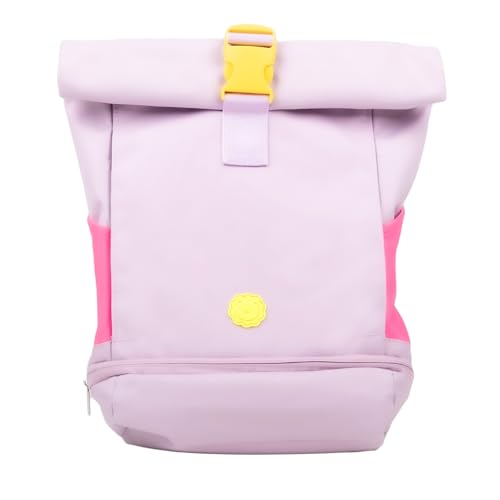 for you Rolltop Rucksack Lila Löwe für Kinder | Kinderrucksack mit Brustgurt - Aus recyceltem Material - Ab 3 Jahre - 8-10 L| Nachhaltig & Wasserabweisend | Rollrucksack mit viel Stauraum von for you