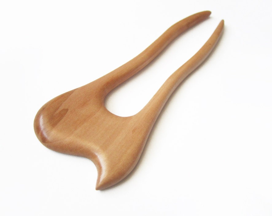 Holz Haarforke, Holz, Haarstab, Zwei Zinken, Apfelholz, Fourche Cheveux von forEVAhairforks