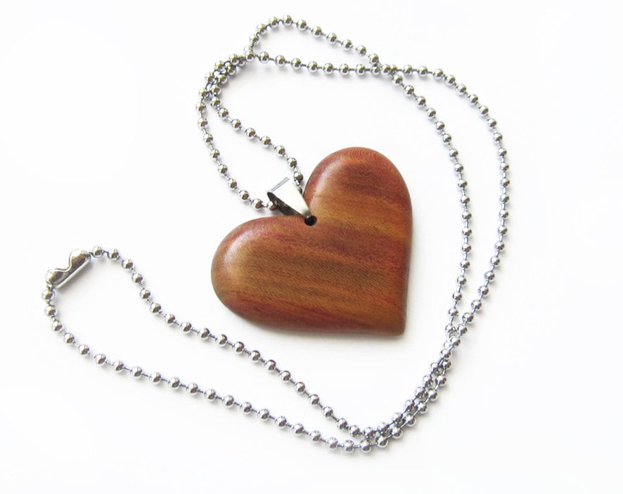 Holz Herz Halskette, Halskette Holz, Anhänger von forEVAhairforks