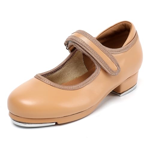 foralod Tap-Schuhe für Mädchen und Jungen, Kinder-Tanzschuhe für Kleinkinder, Hellbraun, 12.5 Little Kid von foralod