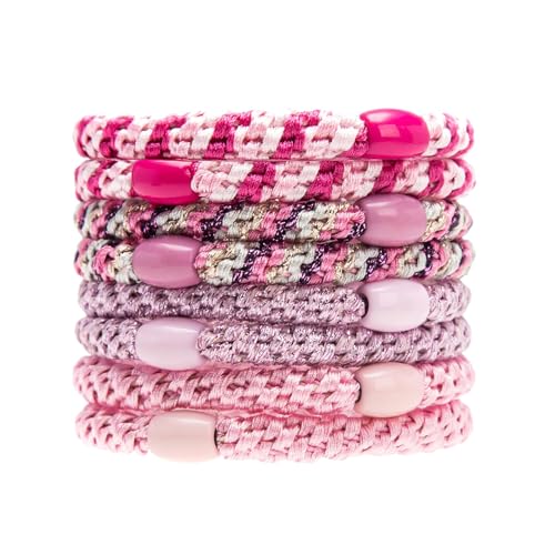 Knekkies Haargummi Original Knekkies Haargummi Geflochtene Elastische Zopfgummis Für Damen Mädchen Und Kinder In Modischen Farben (Rosa) von forbany