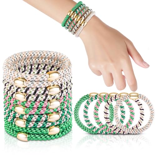 Haargummis, keine Schäden, elastische Haargummis für dickes Haar, geflochtene Haarbänder für Damen, Mädchen, Grün, 10 Stück Haargummis, keine Schäden, elastische Haargummis für dickes Haar, geflochtene Haarbänder für Damen, Mädchen, Grün, 10 Stück von forenee