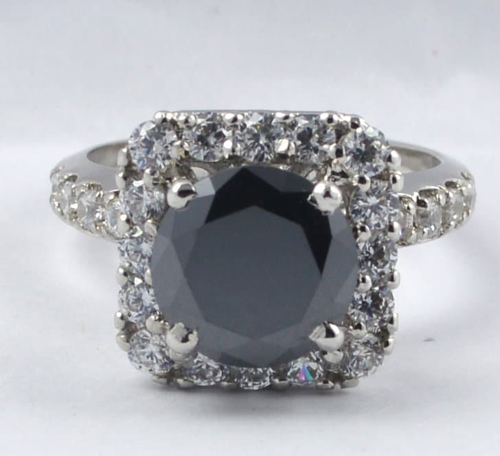 Black Diamond 2.00 Ct Certified 14K Solid White Gold Round Brilliant Cut Halo Engagement Wedding Ring Black Diamond 2.00 Ct Certified 14K Solid White Gold Round Brilliant Cut Halo Engagement Wedding Ring von foreverjewelry1