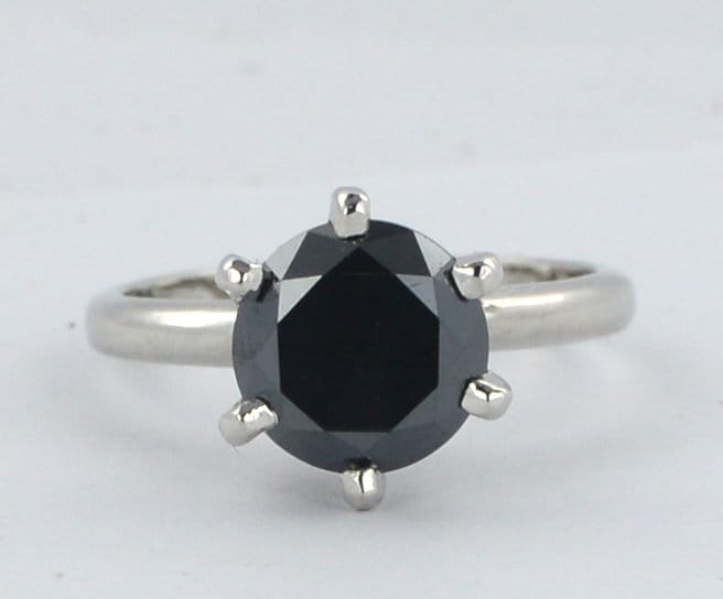 Black Diamond 2.80 Ct Certified 925 Silver Round Brilliant Cut Solitaire Engagement Wedding Ring Black Diamond 2.80 Ct Certified 925 Silver Round Brilliant Cut Solitaire Engagement Wedding Ring von foreverjewelry1