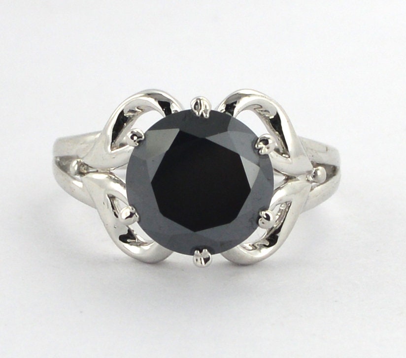 Black Diamond Ring 3.00 Ct Certified 925 Sterling Silver Round Brilliant Cut Diamond Solitaire Engagement Wedding Ring Black Diamond Ring 3.00 Ct Certified 925 Sterling Silver Round Brilliant Cut Diamond Solitaire Engagement Wedding Ring von foreverjewelry1