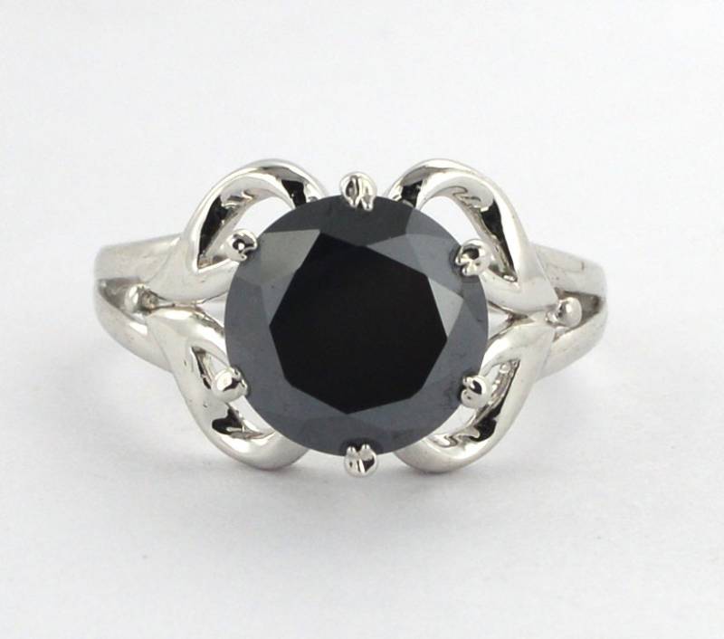 Black Diamond Ring 3.00 Ct Certified 925 Sterling Silver Round Brilliant Cut Diamond Solitaire Engagement Wedding Ring Black Diamond Ring 3.00 Ct Certified 925 Sterling Silver Round Brilliant Cut Diamond Solitaire Engagement Wedding Ring von foreverjewelry1
