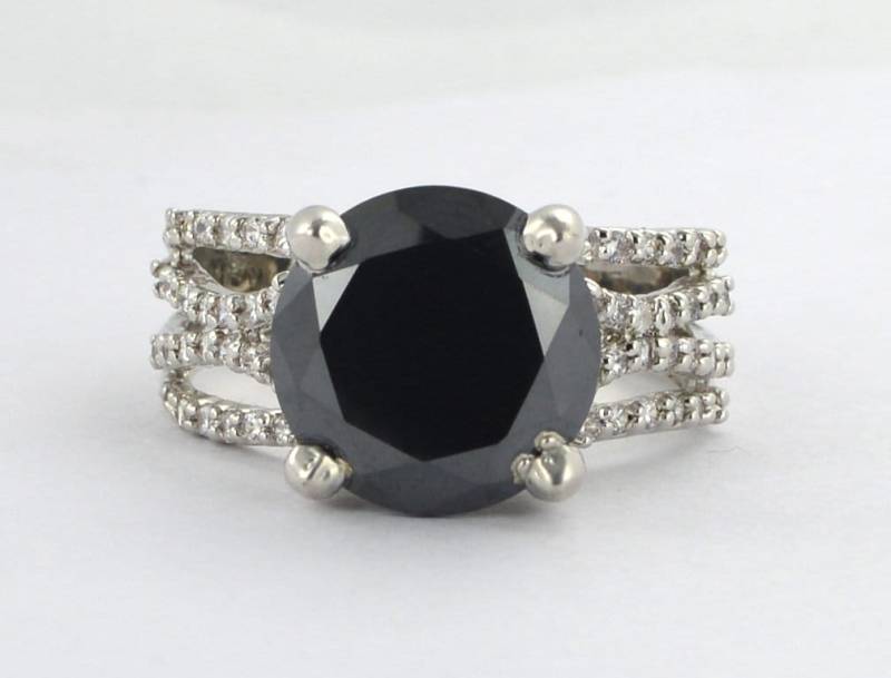 Black Diamond Ring Certified 14K Solid White Gold 4.00 Ct Round Cut Genuine Engagement Ring Black Diamond Ring Certified 14K Solid White Gold 4.00 Ct Round Cut Genuine Engagement Ring von foreverjewelry1