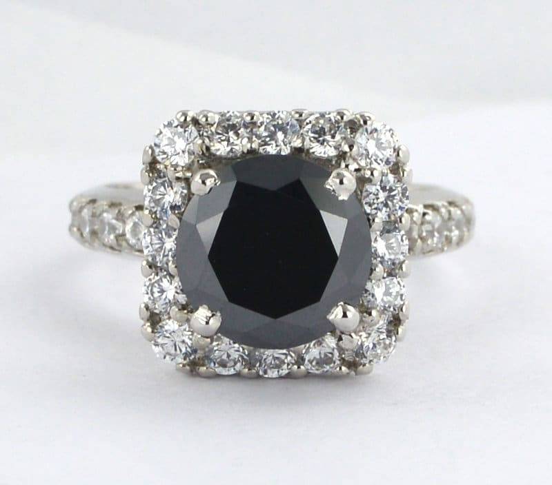 Engagement Ring 3.20 Carat Black Diamond 925 Sterling Silver Anniversary Gift For Engagement Ring 3.20 Carat Black Diamond 925 Sterling Silver Anniversary Gift For von foreverjewelry1