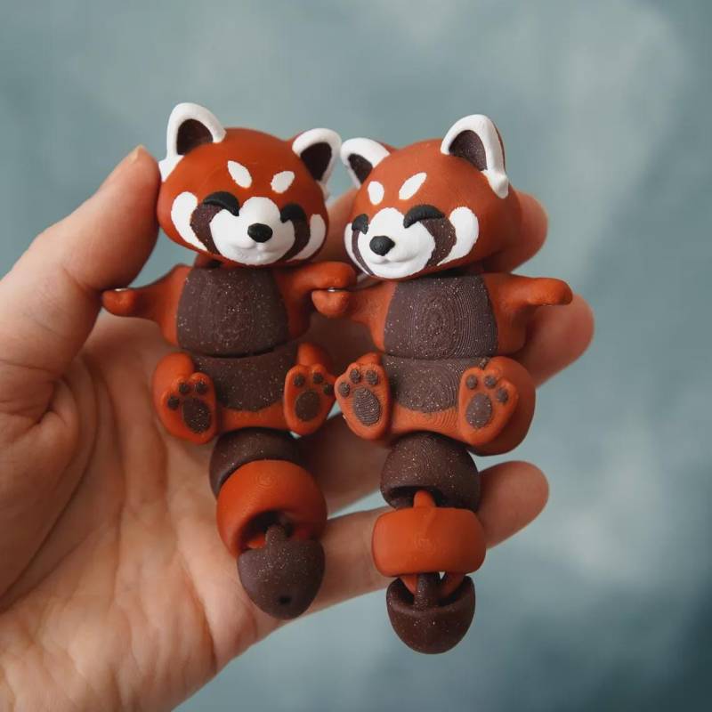Ruby, The Red Panda - Magnetic Hand-Holding Companion von forge3dcraft