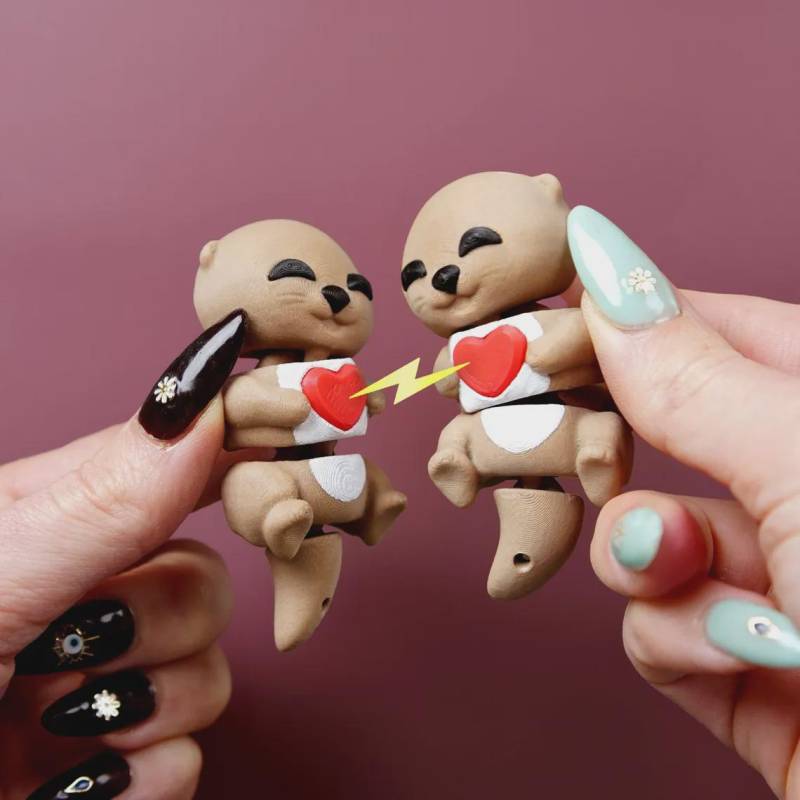 Valentine's Day Flexi Baby Otters von forge3dcraft