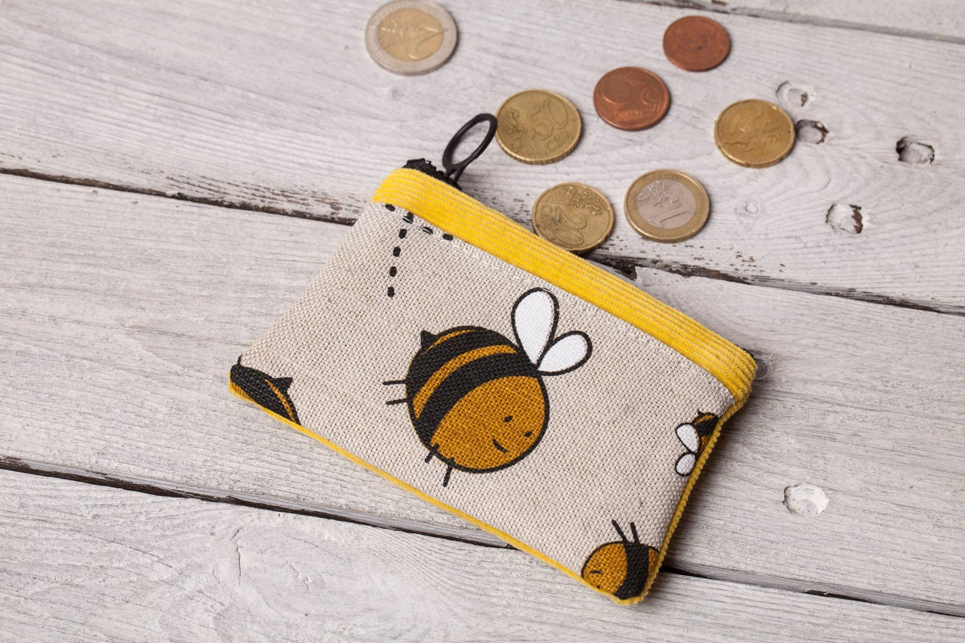Etui Mini Tasche, Bienen Design, Geldbörse, Kartentasche, Kleine Reißverschlusstasche, Kopfhörertasche, Münzen Tasche Etui Mini Tasche, Bienen Design, Geldbörse, Kartentasche, Kleine Reißverschlusstasche, Kopfhörertasche, Münzen Tasche von formaliberum