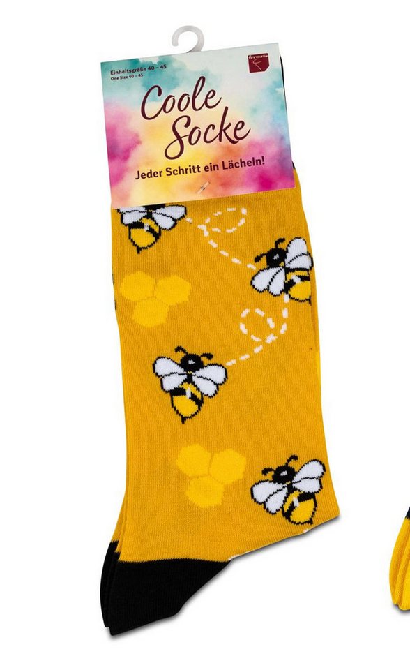 formano Socken Coole Socke Biene gelb - One Size 40 - 45 (1-Paar) von formano