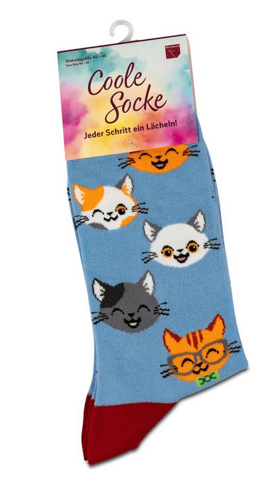 formano Socken Coole Socke Katzen flieder - One Size 40 - 45 (1-Paar) von formano