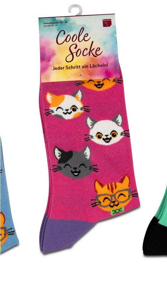 formano Socken Coole Socke Katzen pink - One Size 40 - 45 (1-Paar) von formano