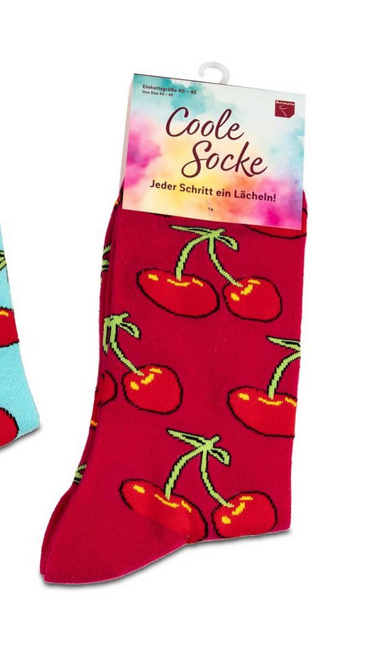 formano Socken Coole Socke Kirschen pink - One Size 40 - 45 (1-Paar) von formano