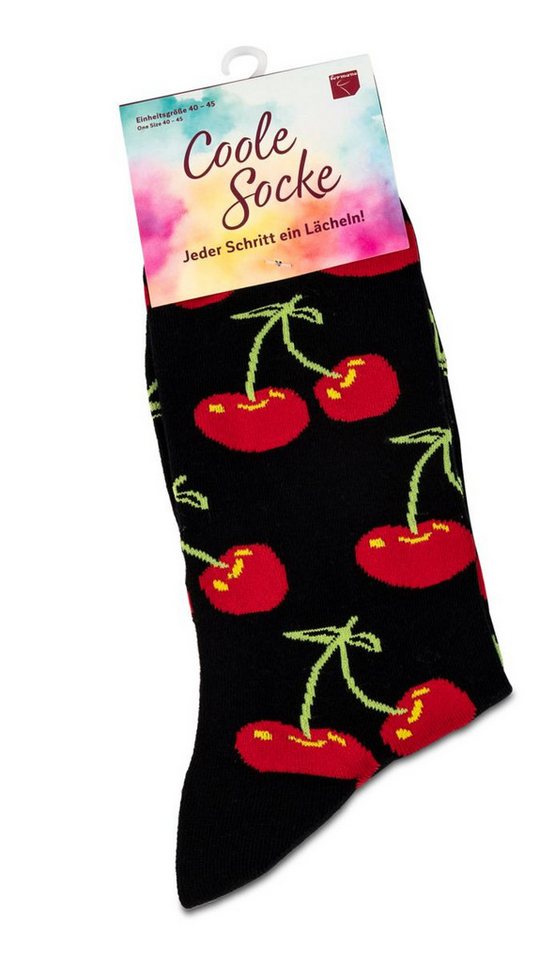 formano Socken Coole Socke Kirschen schwarz - One Size 40 - 45 (1-Paar) von formano