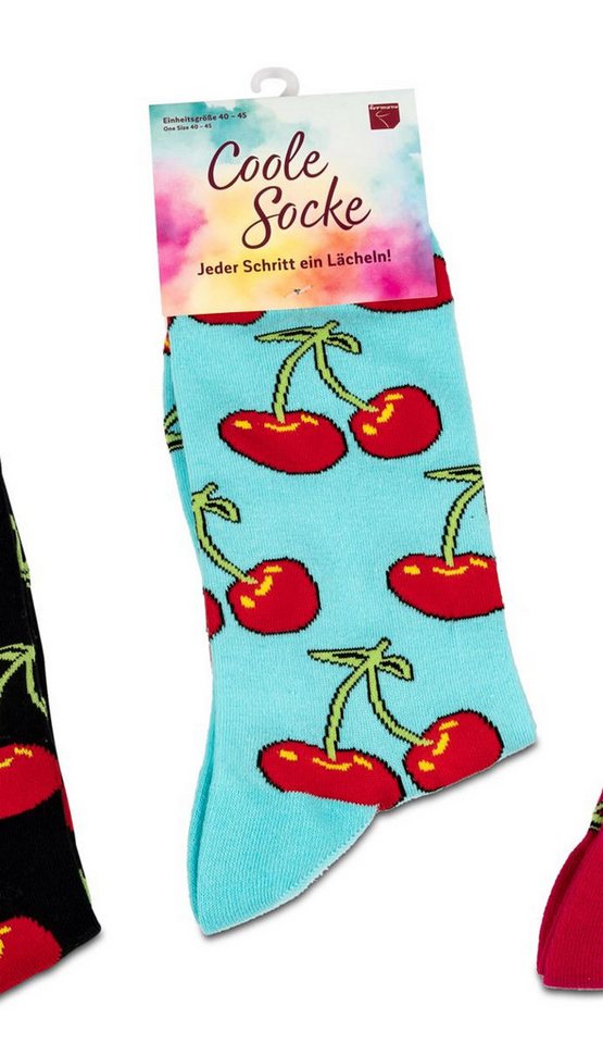 formano Socken Coole Socke Kirschen türkis - One Size 40 - 45 (1-Paar) von formano