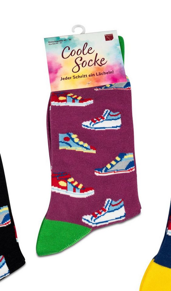 formano Socken Coole Socke Sneakers Turnschuhe lila - One Size 40 - 45 (1-Paar) von formano