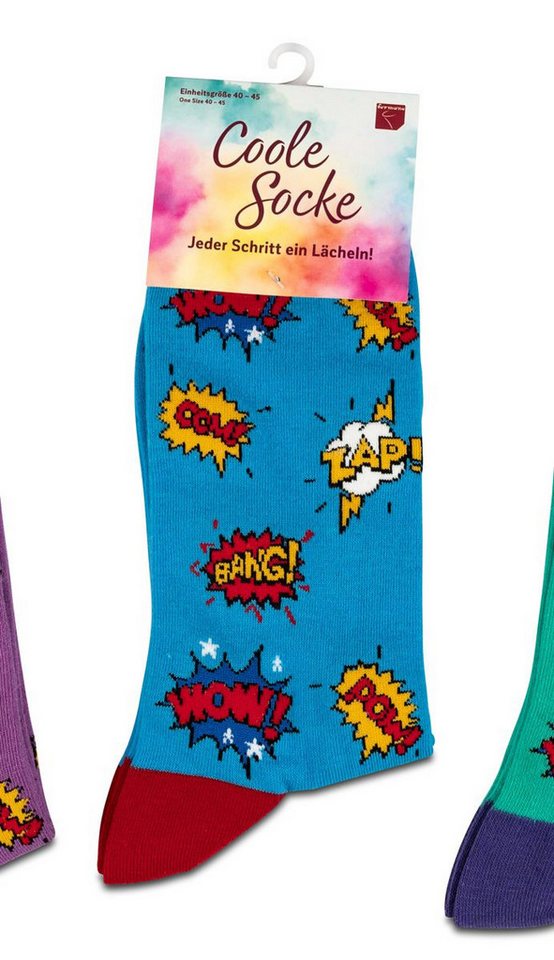formano Socken Coole Socke WOW! Sprechblase blau - One Size 40 - 45 (1-Paar) von formano