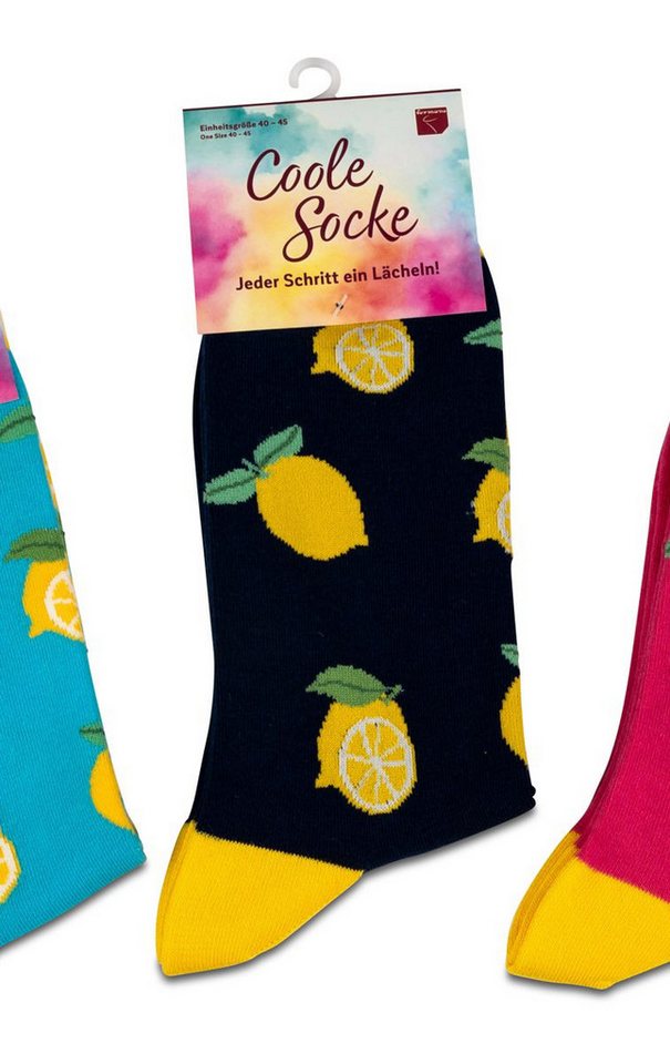 formano Socken Coole Socke Zitronen dunkelblau - One Size 40 - 45 (1-Paar) von formano