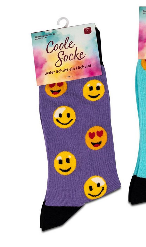 formano Socken formano Coole Socke Emoji lila Smiley - One Size 40 - 45 (1-Paar) von formano