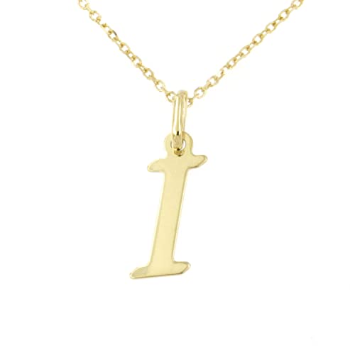 Lucchetta Schmuck, Goldkette Damen 375 Echtgold, für Damen Kette mit Anhänger Buchstabe Initialen Namen A B C D E F G H I J K L M N O P Q R S T U V Y X Z aus 9 Karat Gelbgold – 45 von forme di Lucchetta