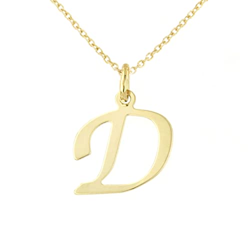 Lucchetta Schmuck, Goldkette Damen 375 Echtgold, für Damen Kette mit Anhänger Buchstabe Initialen Namen A B C D E F G H I J K L M N O P Q R S T U V Y X Z aus 9 Karat Gelbgold – 45 von forme di Lucchetta