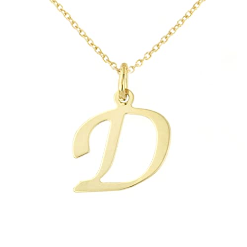 forme di Lucchetta Schmuck, Goldkette Damen 375 Echtgold, für Damen Kette mit Anhänger Buchstabe Initialen Namen A B C D E F G H I J K L M N O P Q R S T U V Y X Z aus 9 Karat Gelbgold – 45 von forme di Lucchetta