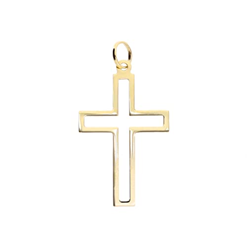 forme di Lucchetta - 14k Gelbgold gerahmter Kreuz-Anhänger - ohne Kette für Taufe, Erstkommunion, Firmung, Goldanhänger Damen Herren 585 Echtgold | für Ketten (bis zu 4 mm) - hergestellt in Italien forme di Lucchetta - 14k Gelbgold gerahmter Kreuz-Anhänger - ohne Kette für Taufe, Erstkommunion, Firmung, Goldanhänger Damen Herren 585 Echtgold | für Ketten (bis zu 4 mm) - hergestellt in Italien von forme di Lucchetta