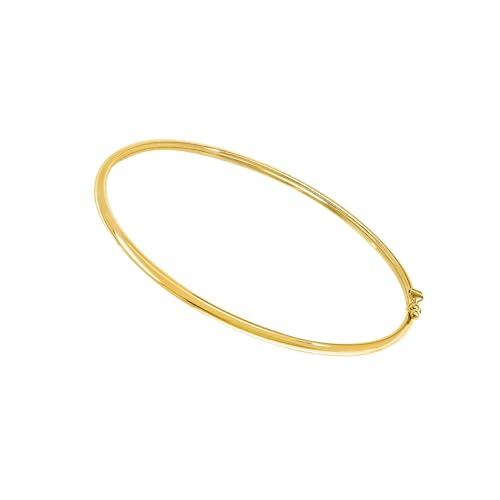 forme di Lucchetta - klein Armreif aus 585 Gelbgold (14 Karat) - Bangle 14k - 17cm, Goldarmband Damen 585 Echtgold - Hochwertiges Schmuck hergestellt in Italien von forme di Lucchetta