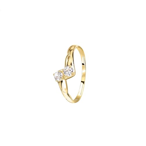 forme di Lucchetta - Damenring mit Saphir aus Gelbgold 585 | Goldring 14 Karat mit Stein Größen 50-60 | Handgefertigt in Italien, 14k, 58 (18.5) von forme di Lucchetta