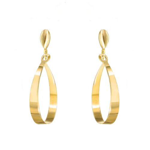 Lucchetta - Gelbgold Ohrringe in Tropfenform, 9 Karat | Gold Ohrringe Damen 375 Echtgold | Hochwertiges Schmuck hergestellt in Italien von forme di Lucchetta