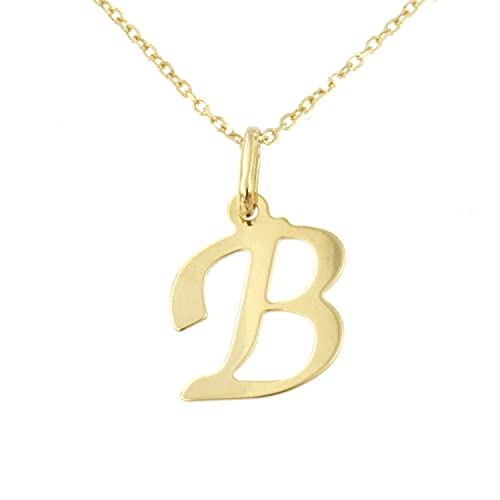 Lucchetta – Kette mit Anhänger Buchstabe B aus 9 Karat Gelbgold – Echtgoldkette aus Gold 45 cm von forme di Lucchetta