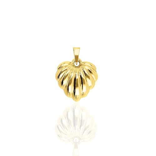 Lucchetta - Muschel Design gewölbtes Herz, 14k Gold 585 Damen Herz-Anhänger für Kette bis zu 4mm Lucchetta - Muschel Design gewölbtes Herz, 14k Gold 585 Damen Herz-Anhänger für Kette bis zu 4mm von forme di Lucchetta