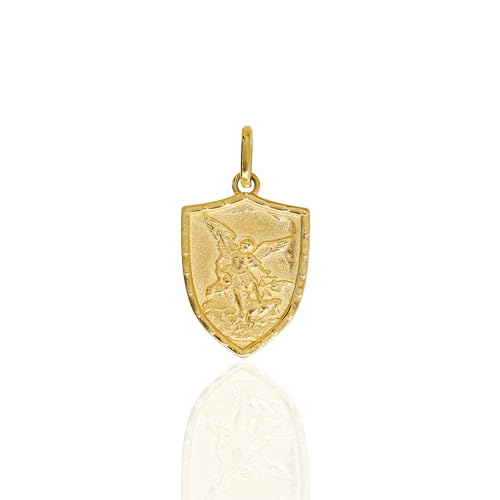 forme di Lucchetta - 'Sanctus Michael - Quis Ut Deus?' - Medaille 14k Gold 585 Anhänger Von St. Michael Erzengel - Made in Italy von forme di Lucchetta