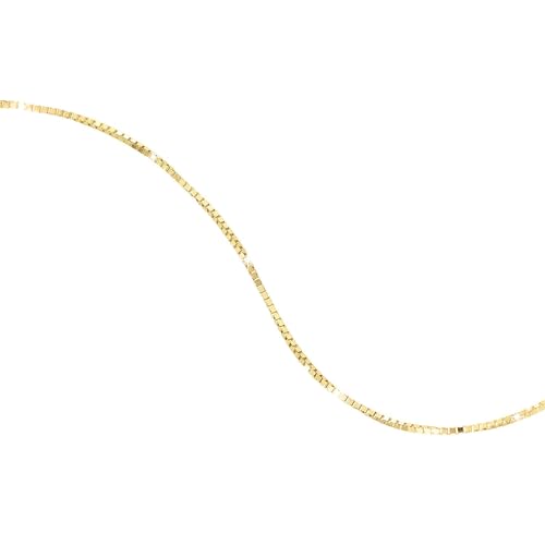 Lucchetta - Venezianerkette Damen in Echtgold 585, Schmuck Echtgoldkette 45cm einstellbar 42cm, Kette 14 Karat Gelbgold ohne Anhänger - Zeitlose Eleganz für jeden Anlass von forme di Lucchetta