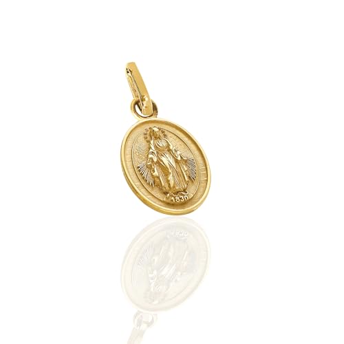 forme di Lucchetta - Wundertätige Madonna Immaculata - 585 Gold Katholische Medaille - 0.80g echtes 14 karat Gold, Anhänger Jungfrau Maria mit Geschenkbox enthalten, Made in Italy von forme di Lucchetta
